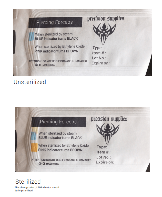 Piercing Forceps Sterilization Chart