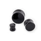 Gorilla Glass Concave Obsidian Double Flared Plug — Price Per 1