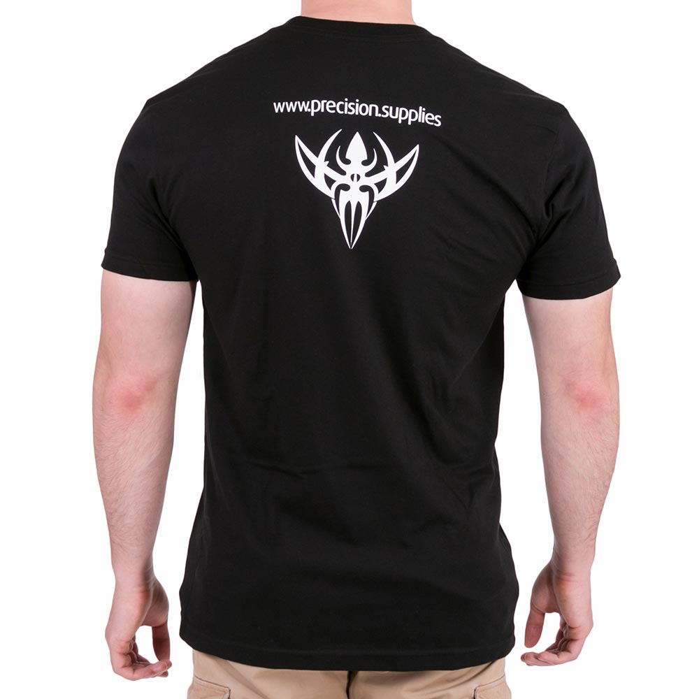 Precision Unisex Black Logo Short-Sleeved T-Shirt