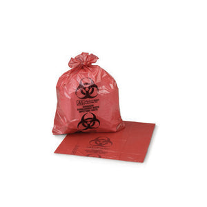 Biohazard Red 10–15 Gallon Capacity Bags — Roll of 25 - Painful Pleasures