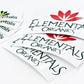 Elementals Organics Stickers - Small and Big Available