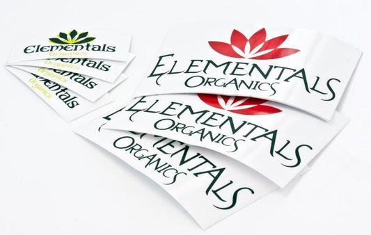 Elementals Organics Stickers - Small and Big Available