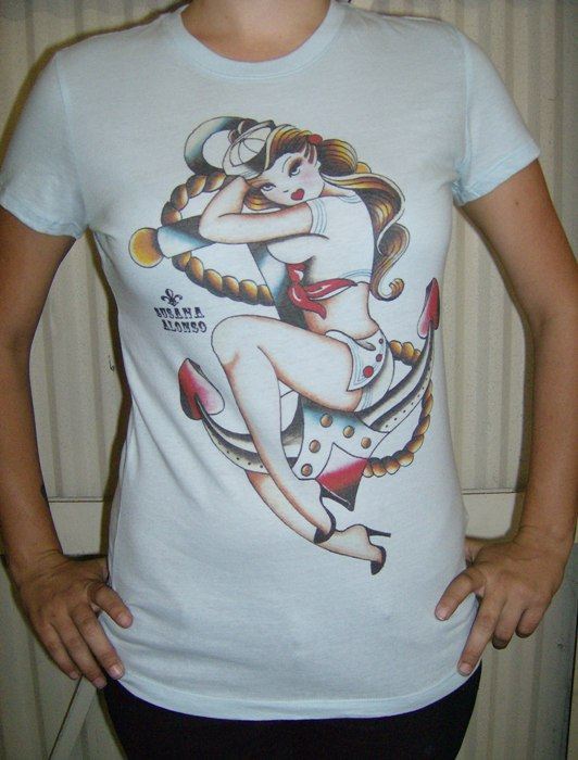 Womens Sailorette Tee - Low Brow, Black Market Art