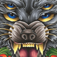 Jeff Zalesak Four-eyed Wolf Sticker 2”x 3.5”
