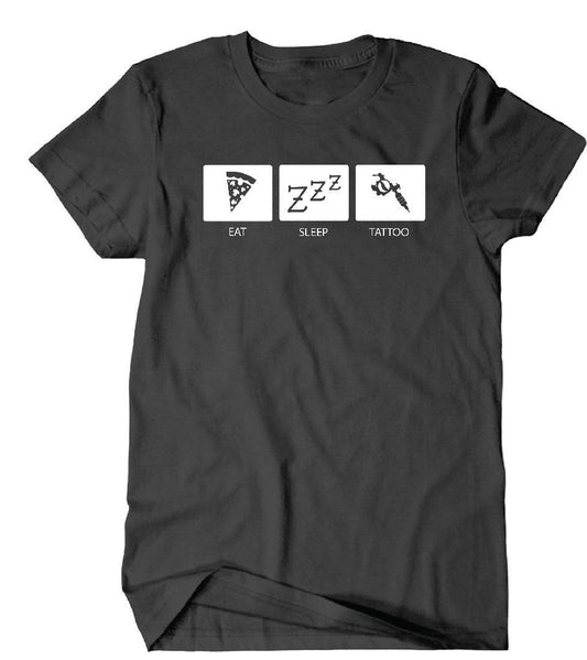 Eat Sleep Tattoo Tee Shirt Next Level Gray