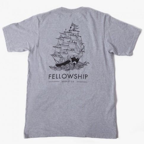 Fellowship Supply Co. Ship Men’s Gray Tee Back View