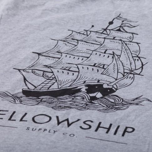 Fellowship Supply Co. Ship Men's Gray Tee