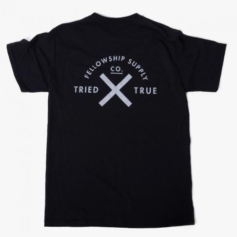 Fellowship Supply Co. Tried and True Men’s Black Pocket Tee Back View