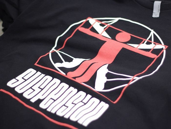 Suspension Men’s Black Tee Close Up