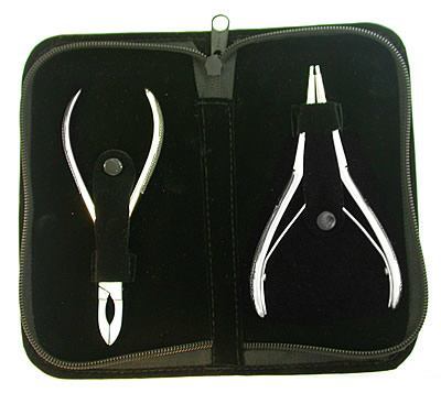 Ring Opening and Closing Plier Set with Black Velvet Case