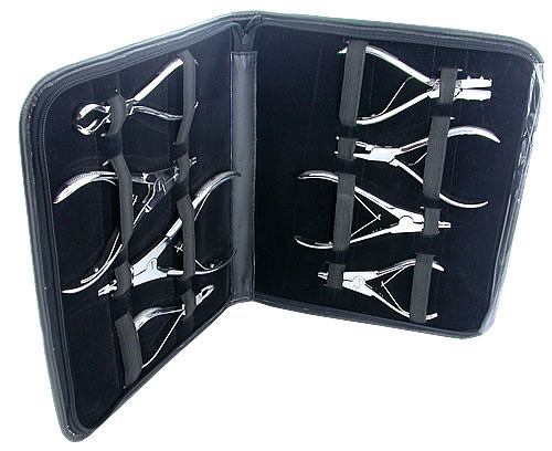 9 Piece Body Piercing Tool Kit - Ring Openers, Closers and Nose Pliers