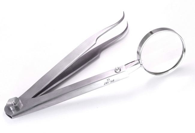 Large Tweezers 5" with Magnifying Glass