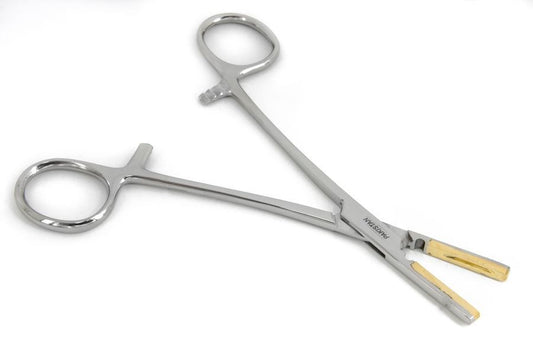 Dermal Anchor Locking Forceps 5.5" with Brass Tips