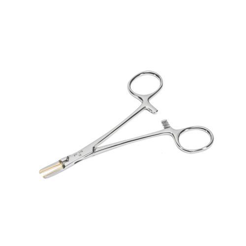 5" Stainless Steel Straight Mosquito Forceps - Flat Brass Tip