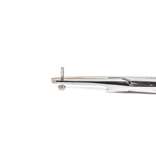 Straight 5” Stainless Steel Mosquito Forceps - Brass Tip Close Up