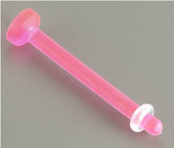 14g 5/8" Pink Acrylic Tongue Retainer