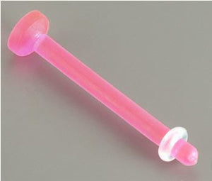 14g 5/8" Pink Acrylic Tongue Retainer - Painful Pleasures
