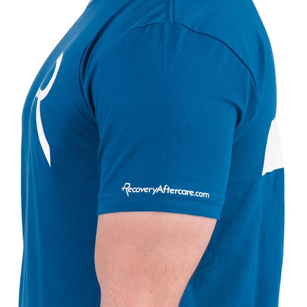 Recovery Unisex Blue Logo Short-Sleeved T-Shirt — Back