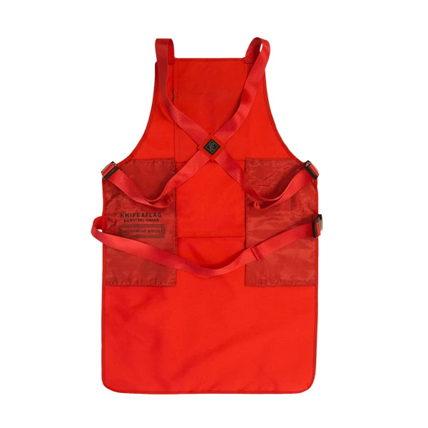 Knife & Flag Core Apron — Red
