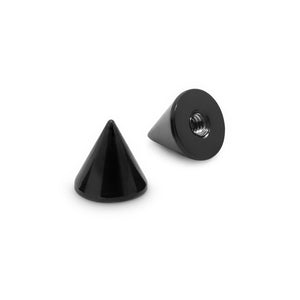16g-18g Externally Threaded PVD Black Titanium Cone — Price Per 1 - Painful Pleasures