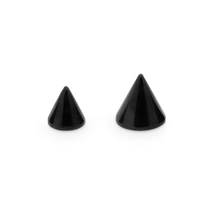16g-18g Externally Threaded PVD Black Titanium Cone — Price Per 1 - Painful Pleasures