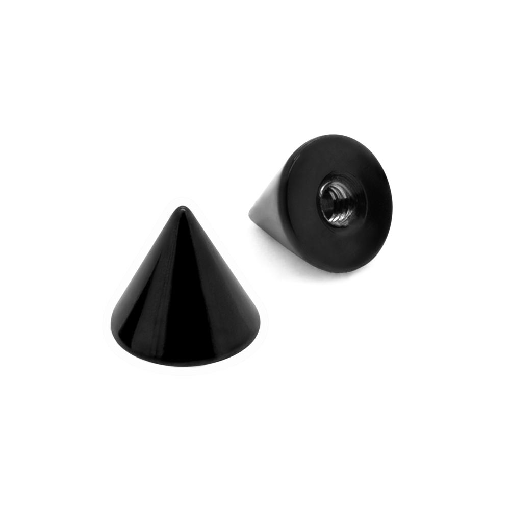 14g-12g Externally Threaded PVD Black Titanium Cone — Price Per 1
