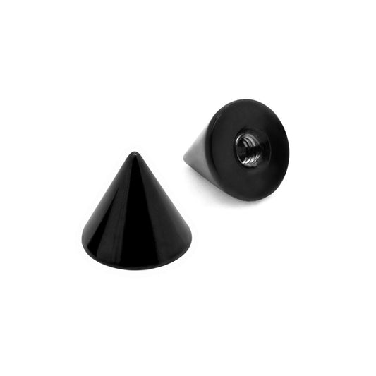 14g-12g Externally Threaded PVD Black Titanium Cone — Price Per 1