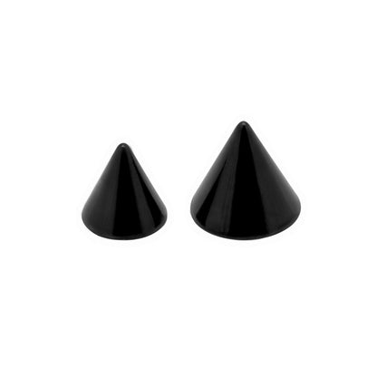 14g-12g Externally Threaded PVD Black Titanium Cone — Price Per 1 - Painful Pleasures