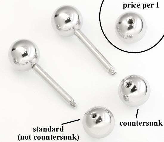 10g Stainless Steel Counter Sunk, Counterbored Balls in Various Sizes - Price Per 1