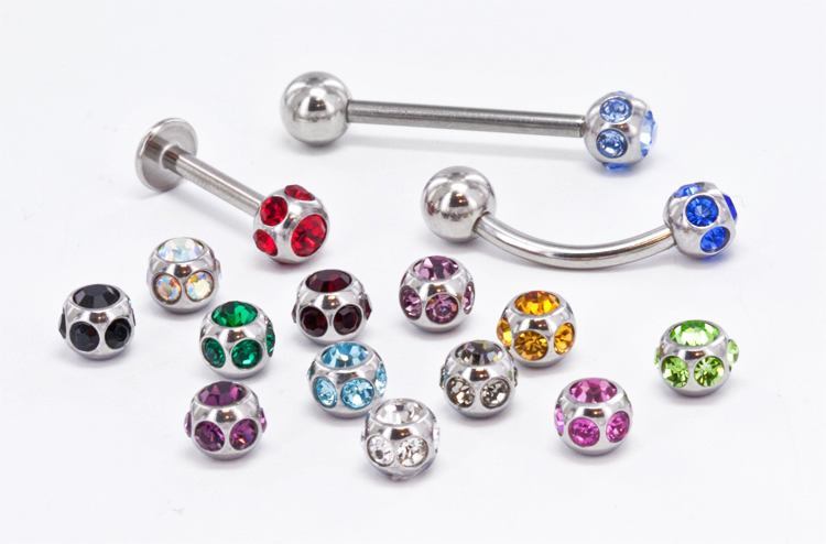 14g–8g Disco Jewel Steel Ball — Price Per 1