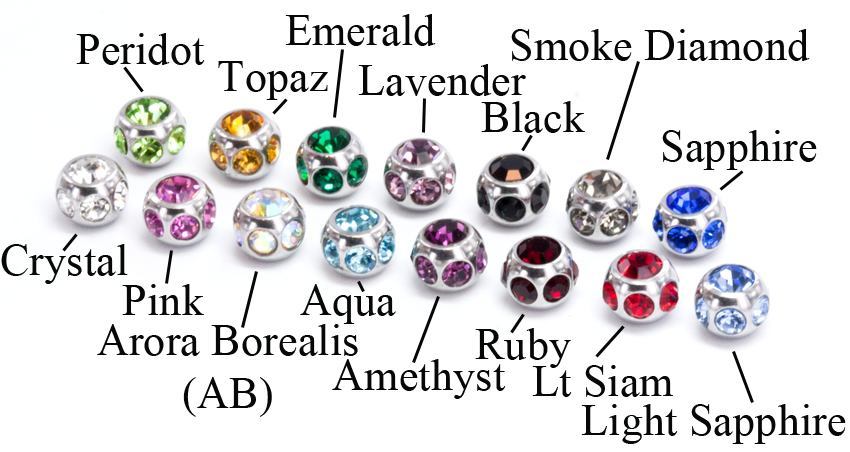 14g–8g Disco Jewel Steel Ball — Price Per 1
