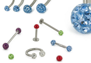 14g 5mm Multi-Jeweled Enamel Ball — Price Per 1 - Painful Pleasures