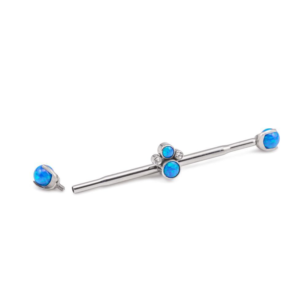 14g 38mm Titanium Internally Threaded Straight Barbell Shaft with One Internal 1.2mm Threaded Center Hole – Anodized Example