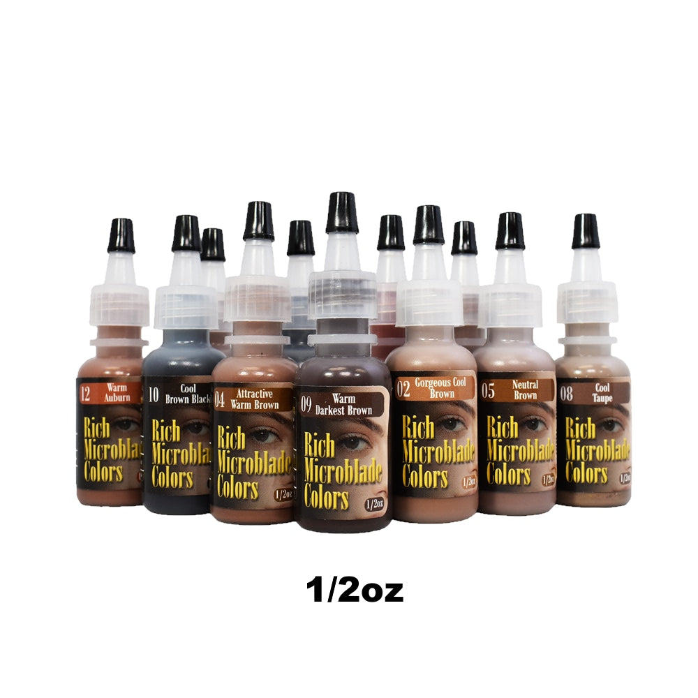 Rich Microblade Colors — 1/2oz Bottle — Permanent Makeup Pigment — Pick Your Color