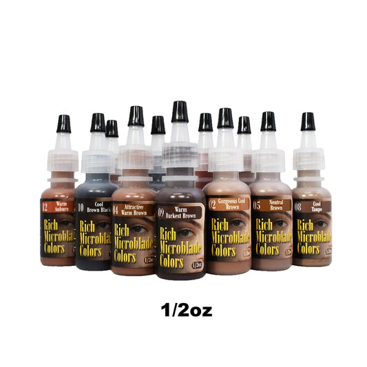 Rich Microblade Colors — 1/2oz Bottle — Permanent Makeup Pigment — Pick Your Color