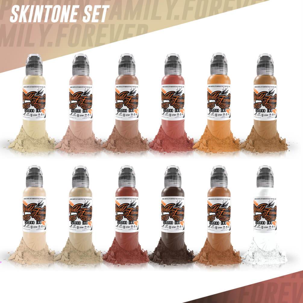 12 Color Skintone Set — World Famous Tattoo Ink — 1oz
