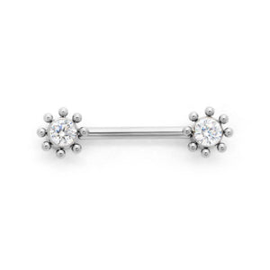 Tilum 14g 1/2” Sun Jewel Titanium Threadless Nipple Barbell - Painful Pleasures