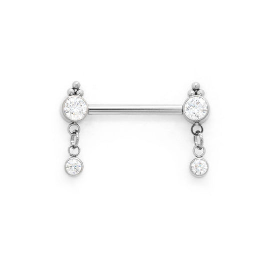 Tilum 14g 9/16” Simple Dangle Jewel Titanium Threadless Nipple Barbell