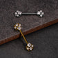 Tilum 14g 9/16” Jeweled Paw Print Titanium Threadless Nipple Barbell