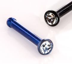 18g Bezel Set Titanium Jeweled Nose Bone Jewelry Martini Glass Style