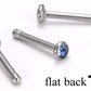 18g Bezel Flat Back Head Jeweled Nose Bone Jewelry