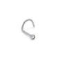 Front of 20g Bezel Set Flat Back Jeweled Nose Screw in Crystal on white background