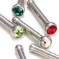 18g Bezel Set Jeweled Nose Bone (5mm) Jewelry Martini Glass Style Close Up