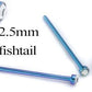 Tilum 18g Titanium Fishtail w/ 2.5mm Flat Bezel-Set Jewel Top - Price Per 1