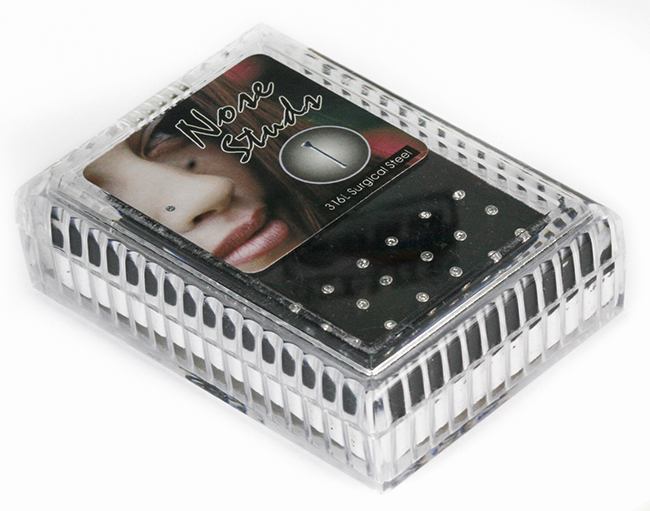 18g Nose Bone 24pcs of CZ in a Display Box
