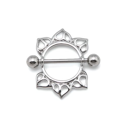 14g 5/8" Stippled Silver Nipple Shield Jewelry — Price Per 1