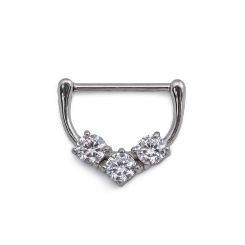 14g Trinity Crystal Steel Nipple Clicker