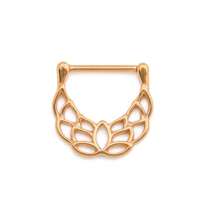 14g Spreading Wings Gold Plated Steel Nipple Clicker — Price Per 1 - Painful Pleasures