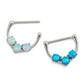 14g Stainless Steel Nipple Clicker with Trinity Opal Design