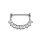 14g Nine Crystal Steel Nipple Clicker